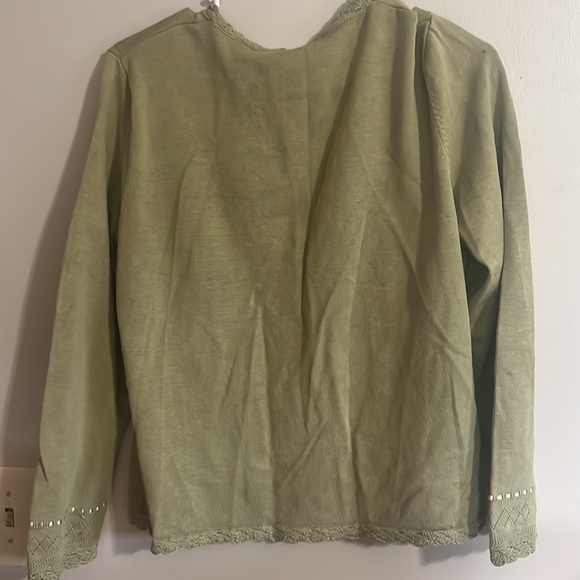 Pendleton silk sweater button up large green women’s top fall - Picture 3 of 3